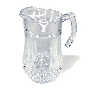 Vintage Cristal D'Arque Longchamps Clear Cut Glass Pitcher
